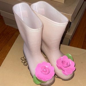 Joyfolie rose, lace rain boots Little girls size 10